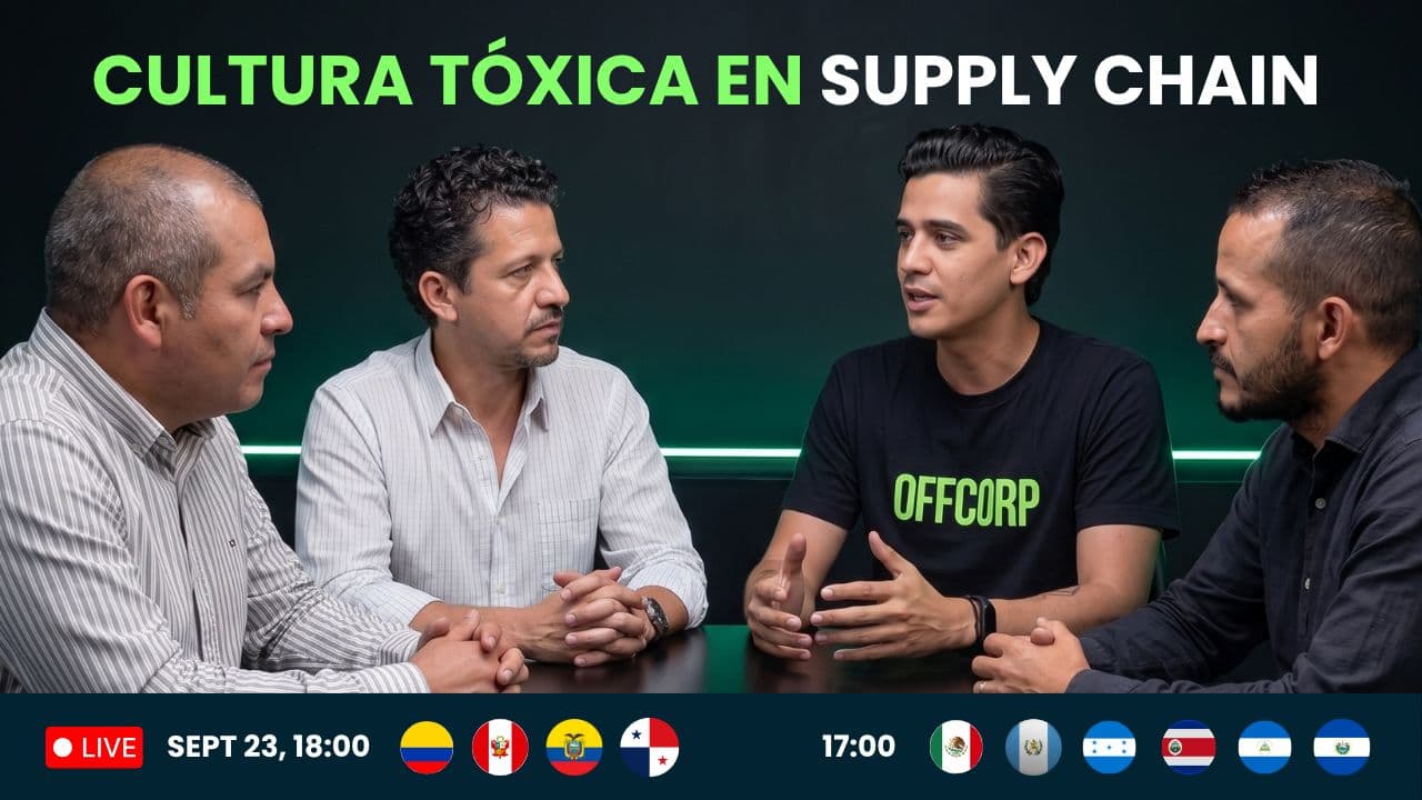 Banner del EN VIVO de OFFCORP: Cultura tóxica en supply chain, miércoles 23 de septiembre